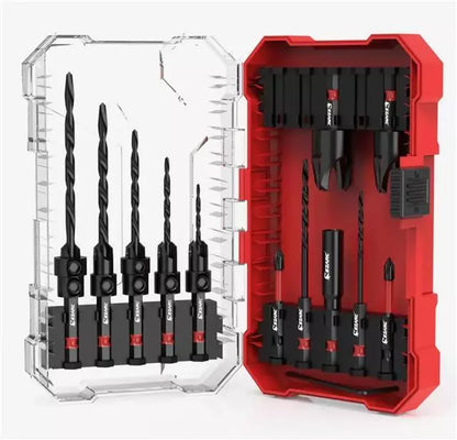 EZARC Countersink Drill Bit Set 15-Pack, Tapered Drill Bits Kit with 2PCS Wood Plug Cutter for Woodworking, with Storage Box