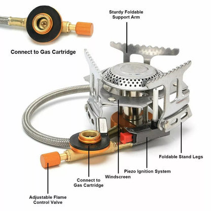 Camping Gas Stove Portable Folding Outdoor Backpacking Stove Tourist Equipment For Cooking Hiking Picnic 3500W