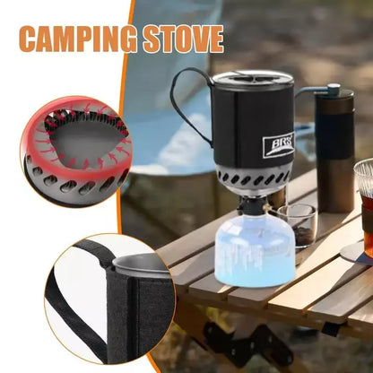 Ultralight Camping Pot Stove With Heat Exchanger Portable Gas Stove Quick Burn Coffee Cup Furnace Backpacking Camp Burner