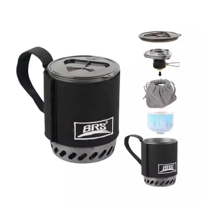 Ultralight Camping Pot Stove With Heat Exchanger Portable Gas Stove Quick Burn Coffee Cup Furnace Backpacking Camp Burner