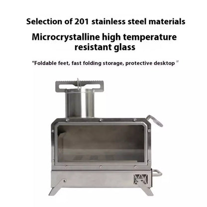 Portable Firewood Square Stove Stainless Steel Outdoor Fire Heater Stove Picnic Hiking Camping Wood Burner Burning  Stove