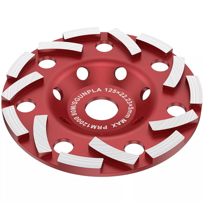 Grinding Disc 5 Inch Abrasive Cup Wheel Wear Resistant Diamond Sanding Durable Angle Grinder Disc for Concrete Stone Gypsum Marble Ceramics