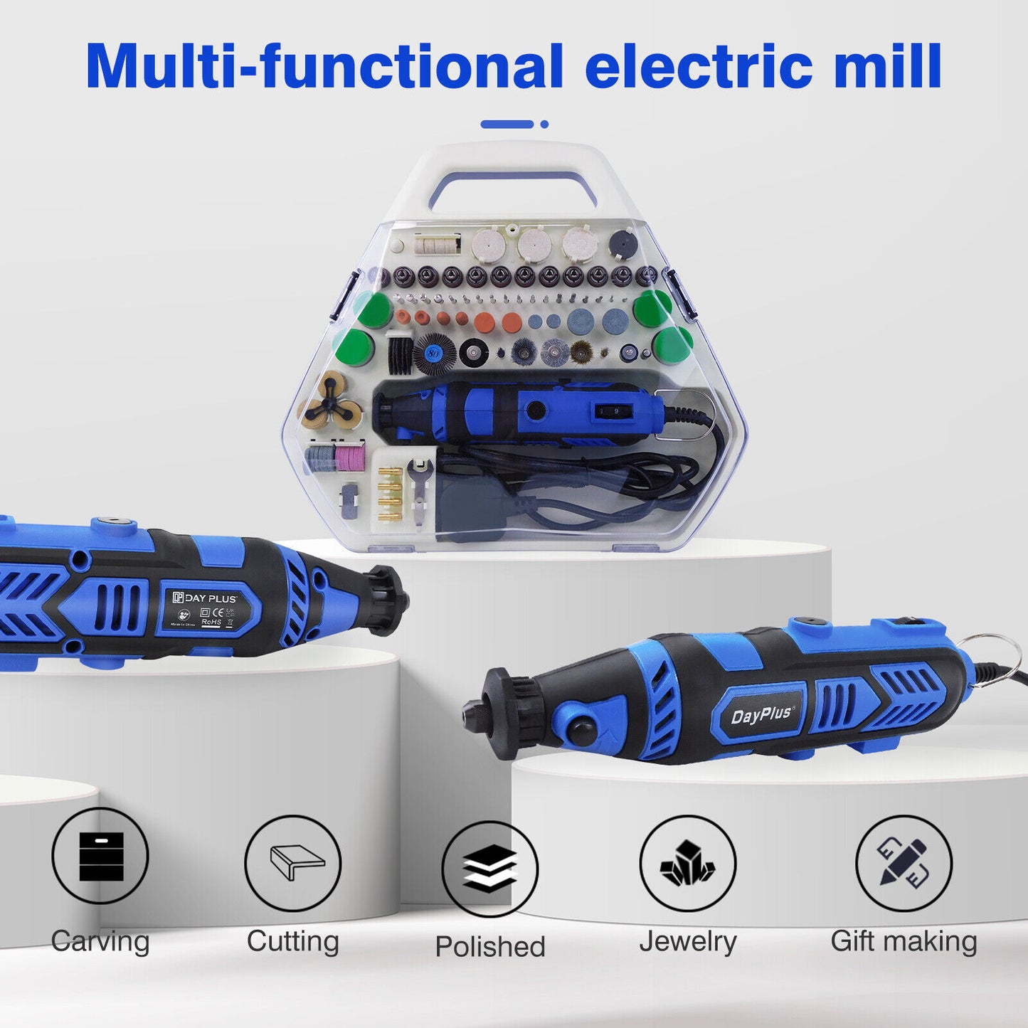 Rotary Multi Cutting Disc Tool Kit 135W With 252 Pcs of Accessories & Storage Case