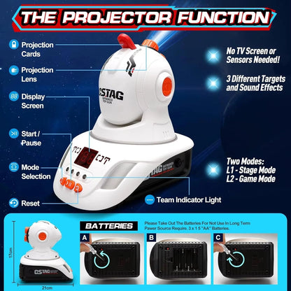 CSTAG Projector Shooting Game Guns Set Toy Laser Tag Infrared Pistol Game Set