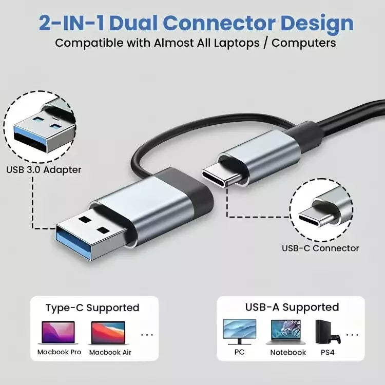 8 Port 5Gbps USB 3.0 HUB USB-C HUB Docking Station High Speed Splitter Multiport OTG Adapter Card Reader for PC / Laptops / MacBook