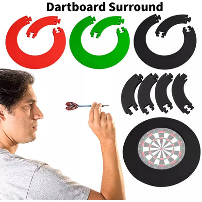 EVA Dartboard Surround Jigsaw Ring Design Dart Board Ring Lightweight Splicing Wall Protector - Green / Red / Black