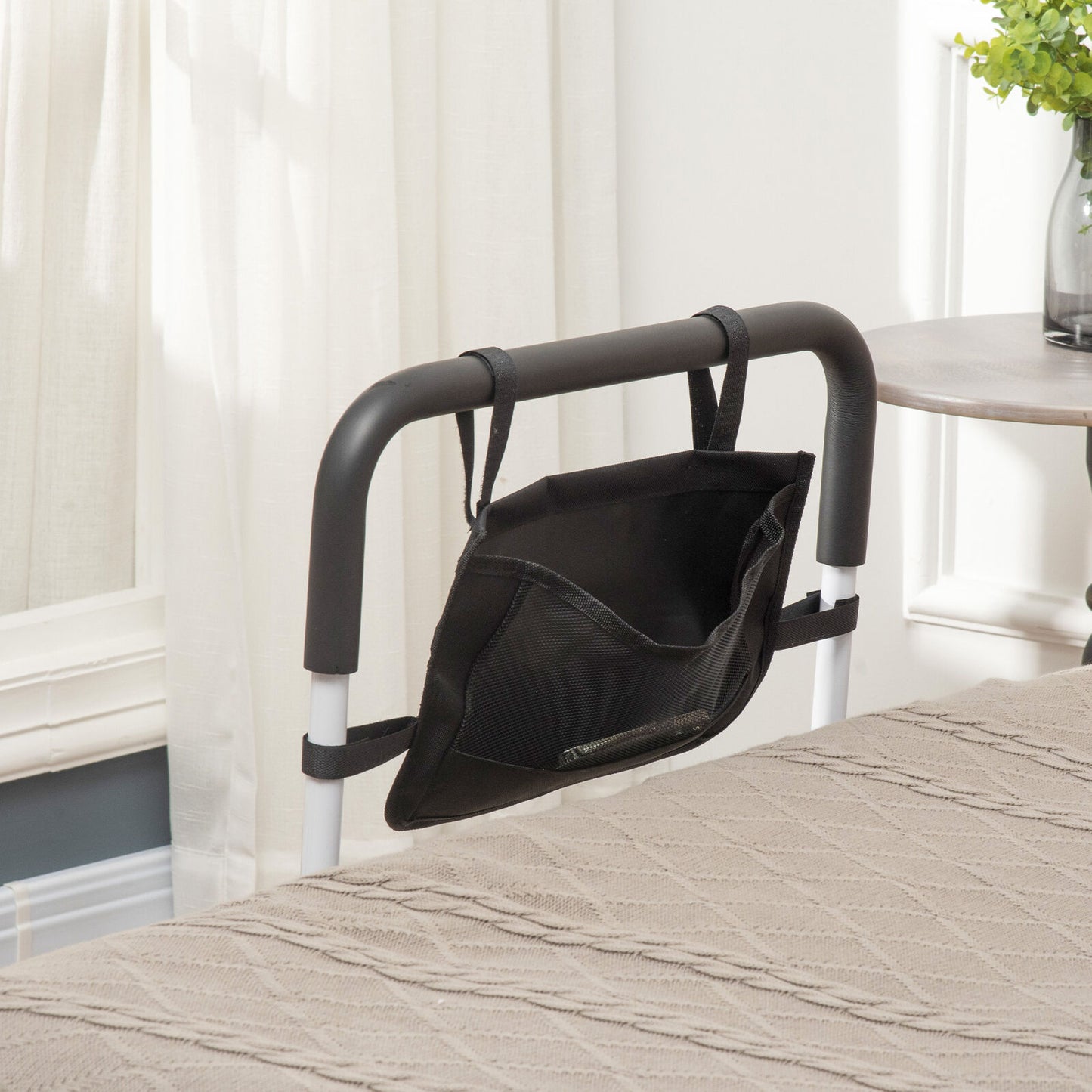 Safety Balance Helper Bed Rail Height Adjustable Support Assist Aid Grab Bar With Storage Pocket