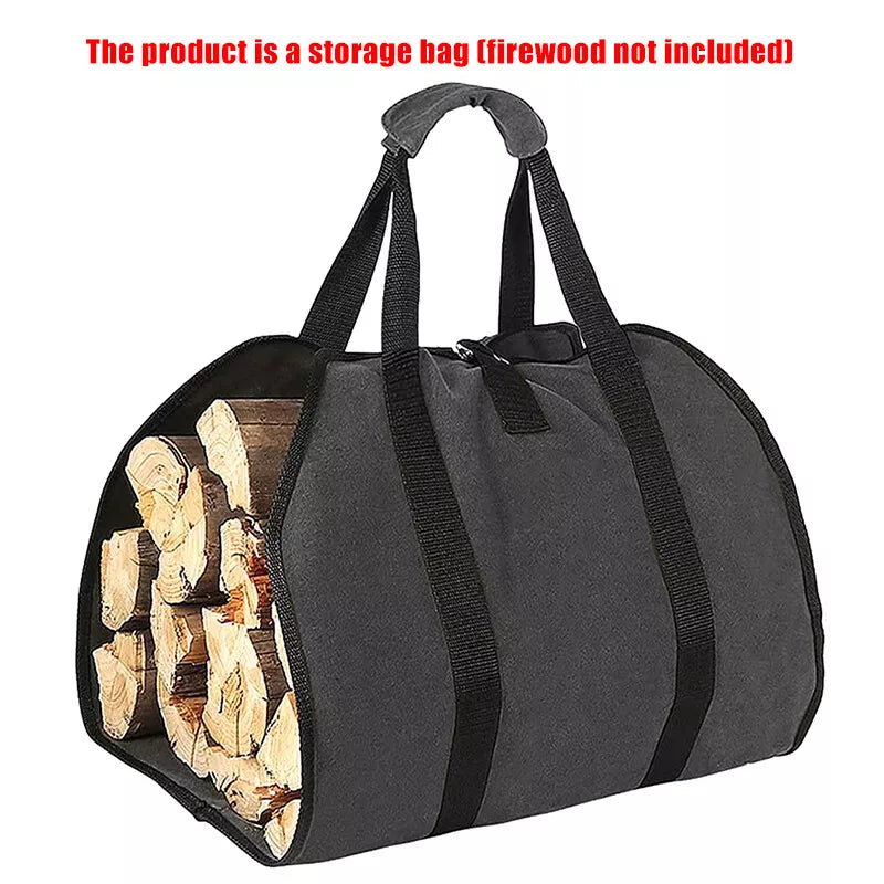 Outdoor Portable Durable Firewood Storage Bag Sturdy Buckle Easy to Carry - Brown / Black / Yellow