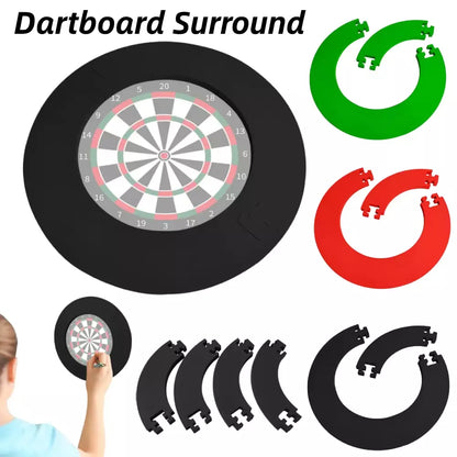 EVA Dartboard Surround Jigsaw Ring Design Dart Board Ring Lightweight Splicing Wall Protector - Green / Red / Black