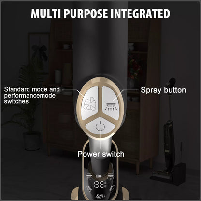 Dayplus Cordless Wet-Dry Vacuum Cleaner Wet Dry Electric Mop Floor Cleaner Cordless Lightweight Mop with Smart Digital Display Self-Cleaning