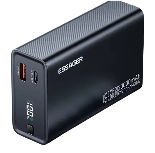 Essager 65W Power Bank 20000mAh PD Fast Charging Portable Battery Charger 3 Output Ports for iPhone