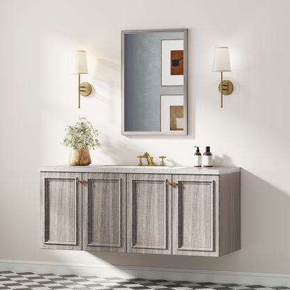 Rectangle Wall Mirror | Grey Wood Effect Frame | 40 x 60 cm