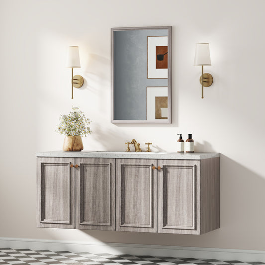 Rectangle Wall Mirror | Grey Wood Effect Frame | 40 x 60 cm