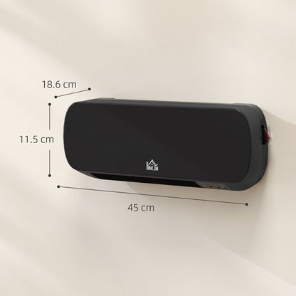 2000W Wall Mounted Ceramic Space Heater, 10-49°C Temperature, Black