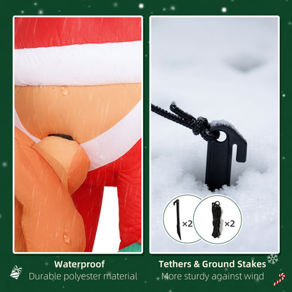 Outsunny 7FT Hanging Christmas Inflatable Santa with Dog, Christmas Blow Up Decoration with Built-in LED Lights for Garden, Indoor Outdoor Home Decor