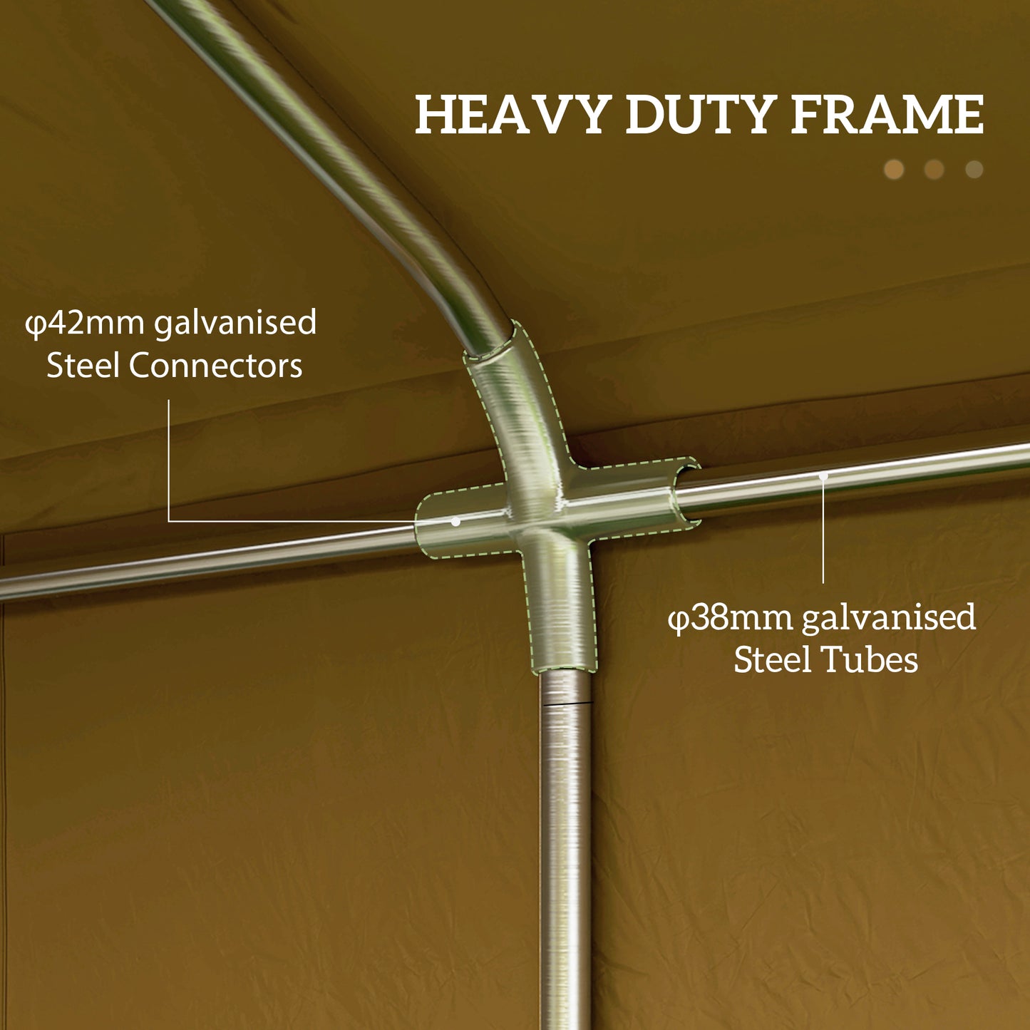 6m x 4m Garden Gazebo, Galvanised Marquee Party Tent with Removable Sides and Windows for Parties, Wedding and Events, Yellow