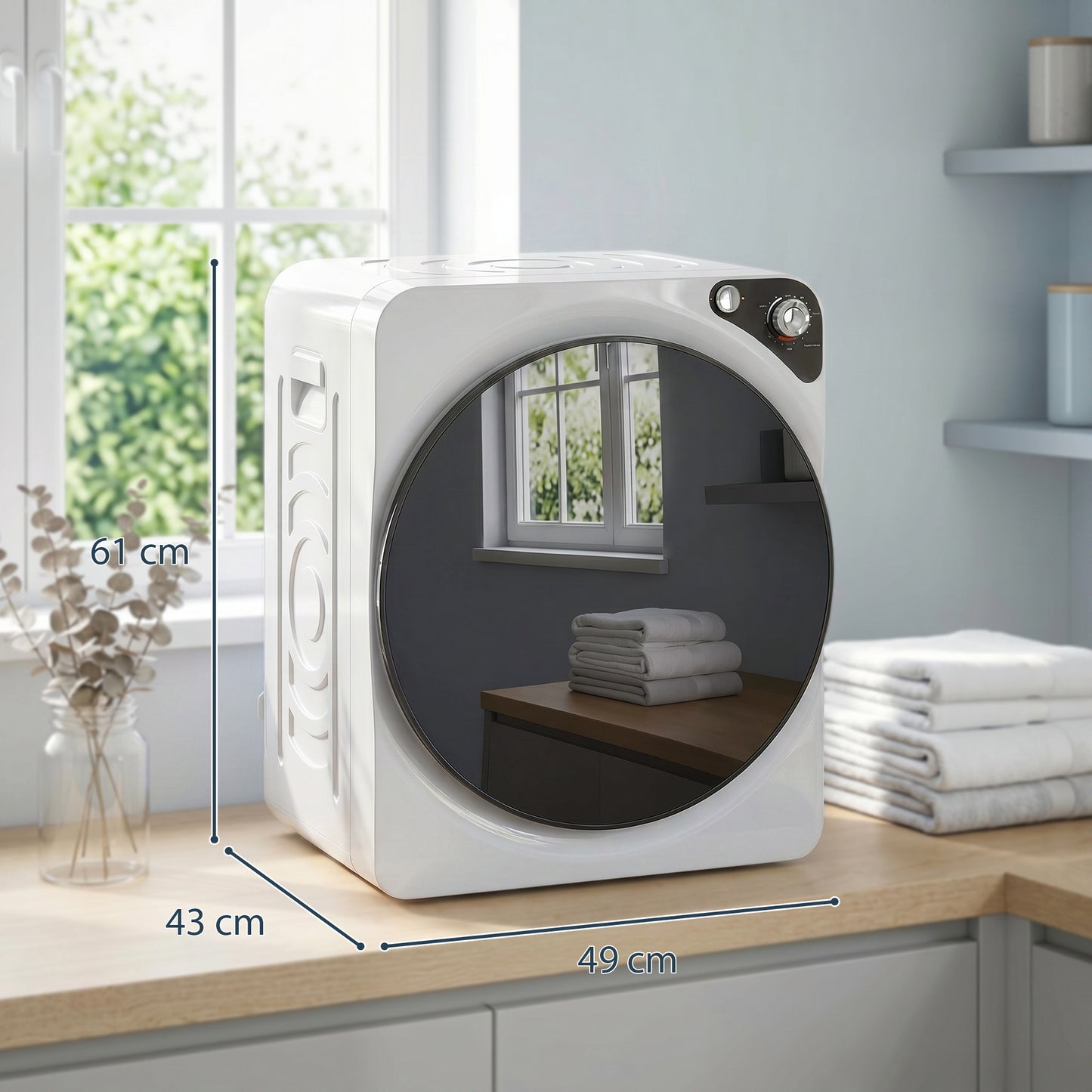 Compact Vented Tumble Dryer | 5kg | 1000W | 5 Drying Modes | Stainless Steel Drum | Stackable | 54dB | White
