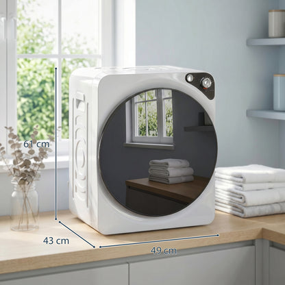 Compact Vented Tumble Dryer | 5kg | 1000W | 5 Drying Modes | Stainless Steel Drum | Stackable | 54dB | White