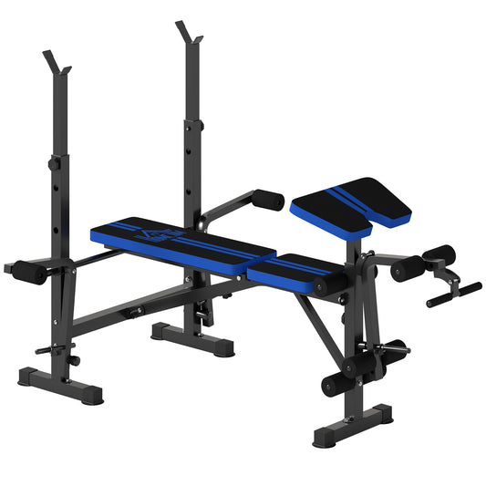 Adjustable Weight Bench with Leg Developer Barbell Rack for Weight Lifting and Strength Training Multifunctional Workout Station for Home Gym