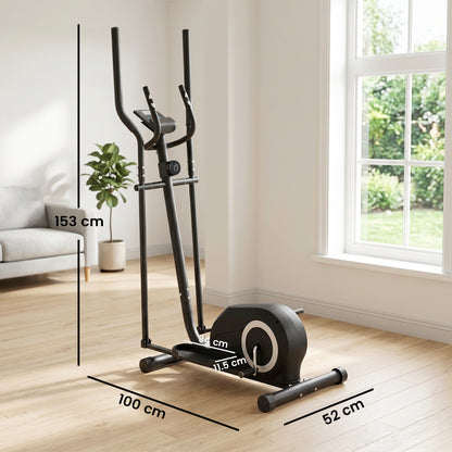 Magnetic Elliptical Cross Trainer | Bluetooth App | 8-Level Resistance | LCD & Heart Rate | 120kg | Grey
