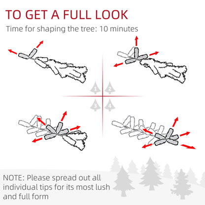 5ft Artificial Christmas Tree with 1724 Tips, Metal Base, Realistic Hinged Xmas Tree, Easy to Assemble, Green