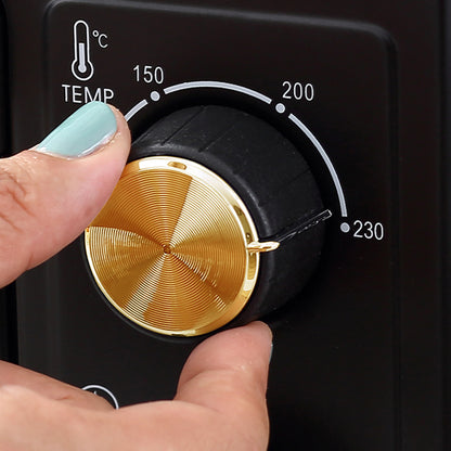 Mini Oven, 16L Countertop Electric Grill, Toaster With Adjustable Temperature, 60 Min Timer, Crumb Tray, Wire Rack, Tray Handle, 1400W, Black