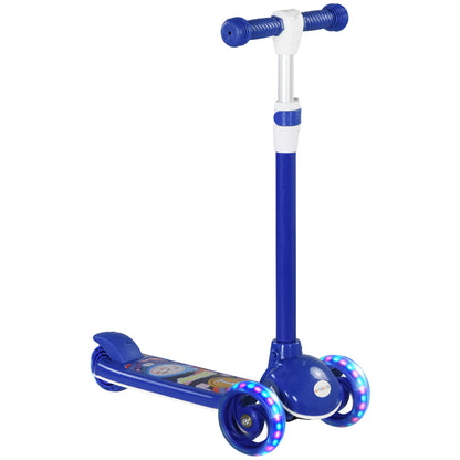 AIYAPLAY Kids 3 Wheel Scooter for 2-6 Years Old w/ Adjustable Height, LED Light, TPE Handlebar