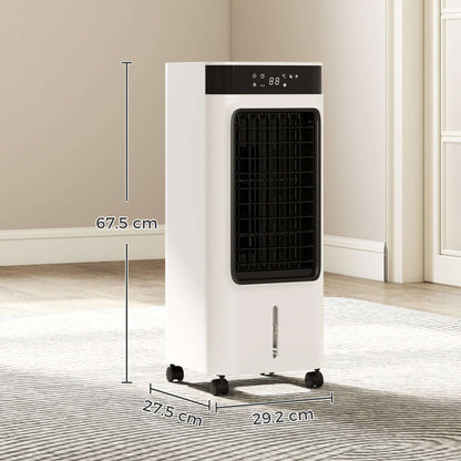 Portable Air Cooler, 3-In-1 Evaporative Air Cooler with 7 Litre Water Tank, 48° Oscillation, White