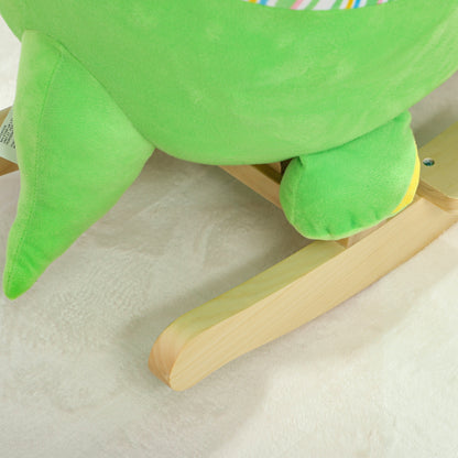 AIYAPLAY Dinosaur Design Rocking Horse with Animal Sound, Safety Belt, Wooden Base, for Toddlers 18-36 Months