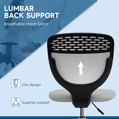 Draughtsman Chair for Tall Desks | Armless | Mesh Back | Padded Seat | Adjustable Foot Ring | 106-126cm Height | 110kg | Light Grey