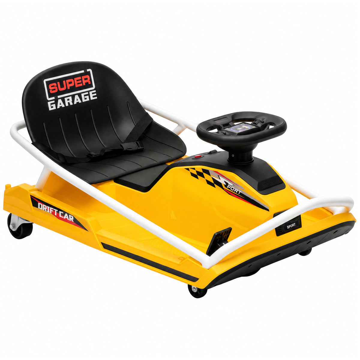 Kids Electric Go Kart | 24V 300W Brushless Motor | Drift Mode | Soft Start | Dual Speed | Ages 6-10 | Green / Yellow / Red