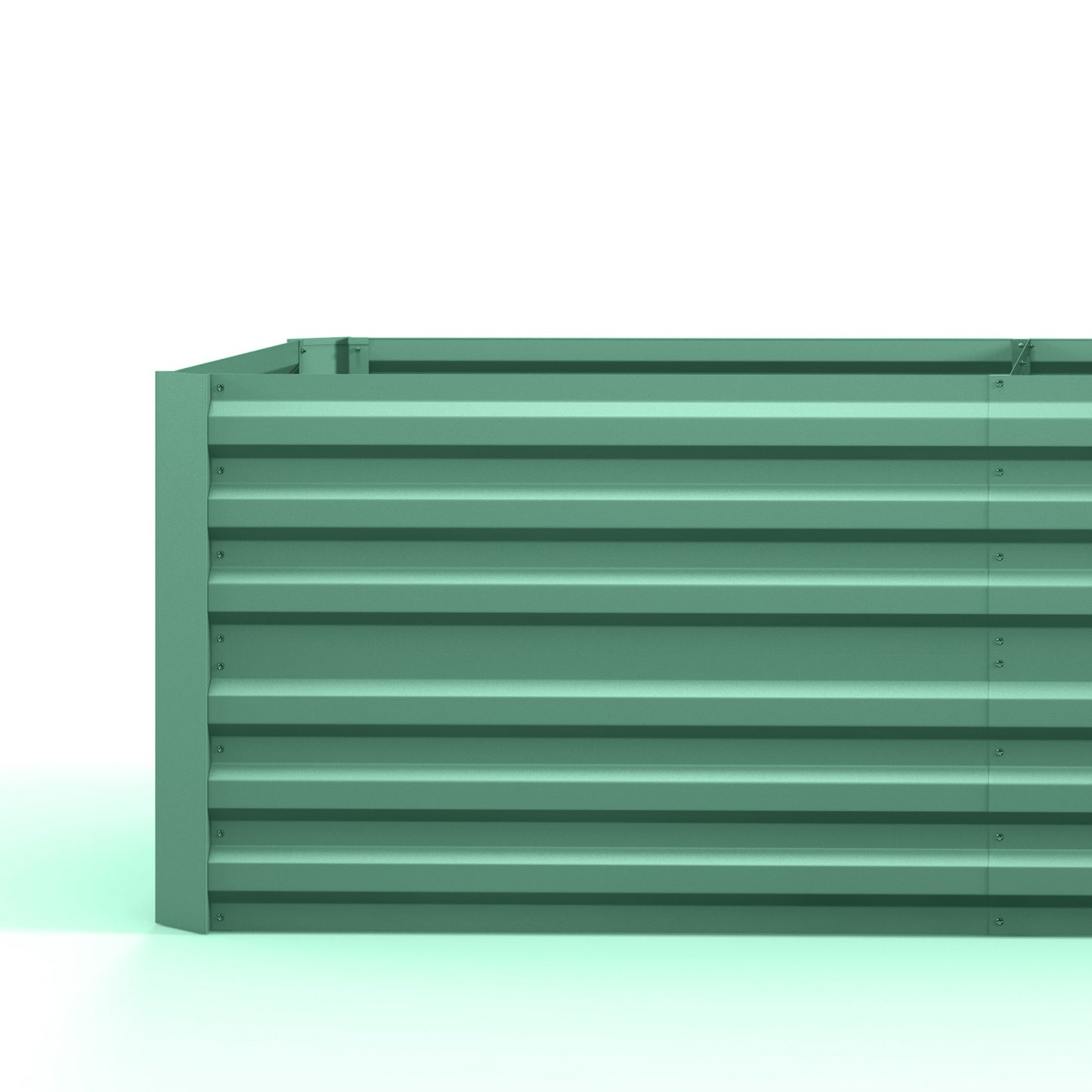 Deep Galvanised Steel Raised Garden Bed | Multi-Reinforced Rods | Protective Coating | Open Bottom | Indoor & Outdoor | 180x90x59cm | Plants Veg Herbs & Flowers | Light Green