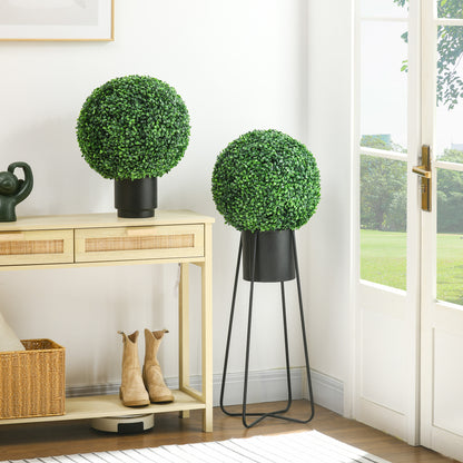 Set of 2 Artificial Topiary Balls, 40cm Faux Boxwood Balls, Hanging Decoration for Home, Indoor, Outdoor, Green