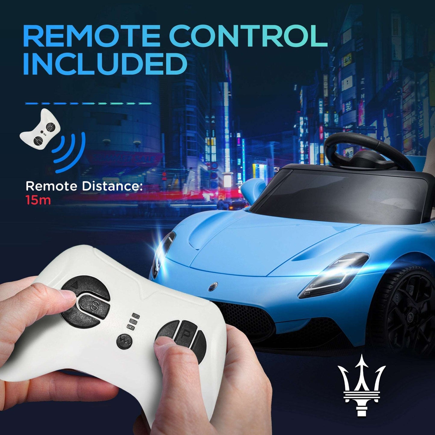 AIYAPLAY Maserati MC20 Licensed 12V Kids Electric Ride on Car with Remote Control, Spring Suspension