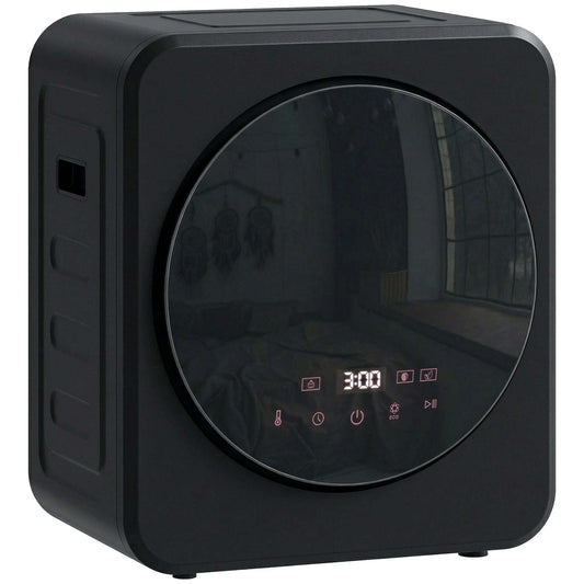 Vented Tumble Dryer, 4 kg Front Tumble Dryer with Stainless Steel Tub, 800W Compact Freestanding Black