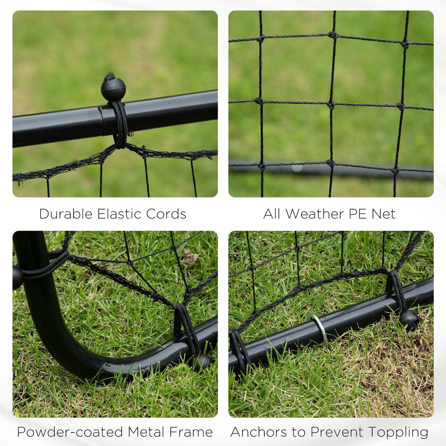 Football Rebounder Net Practise Kickback Goal for Teens Adults Softball Training Black