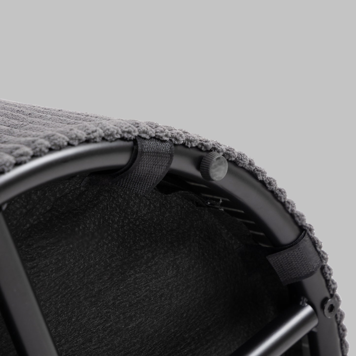 40cm Round Storage Ottoman, Corduroy Footstool with Removable Lid and Legs, Vanity Stool for Living Room, Bedroom, Grey