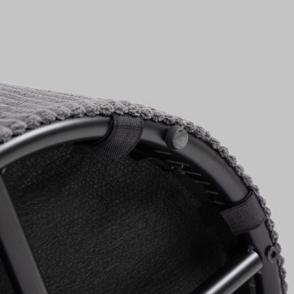 40cm Round Storage Ottoman, Corduroy Footstool with Removable Lid and Legs, Vanity Stool for Living Room, Bedroom, Grey