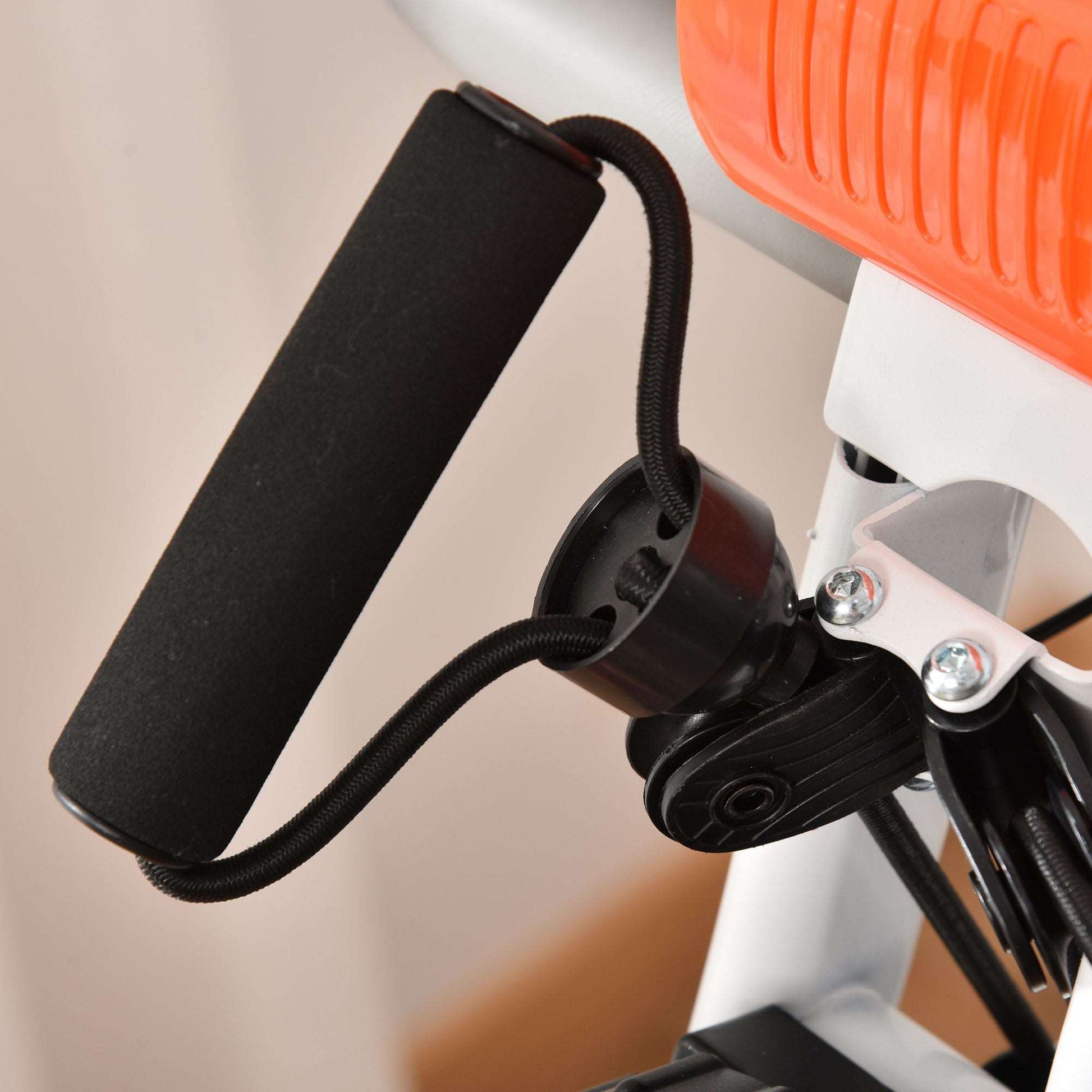2-in-1 Upright  Exercise Bike Stationary Foldable Magnetic Recumbent Cycling with Arm Resistance Bands Orange