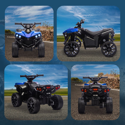 Kids Electric Ride-On ATV | 6V Four-Wheeler Quad Bike with Music & LED Lights, Blue or White