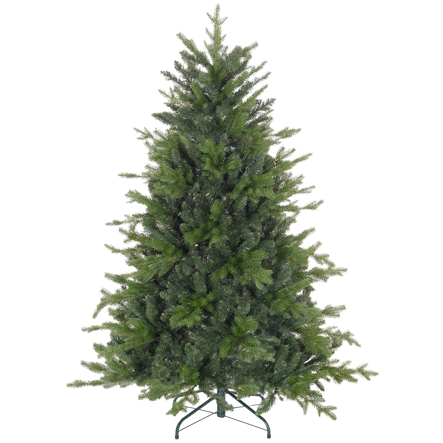 5ft Artificial Christmas Tree with 1309 Tips, Metal Base, Realistic Hinged Xmas Tree for Home Office, Green