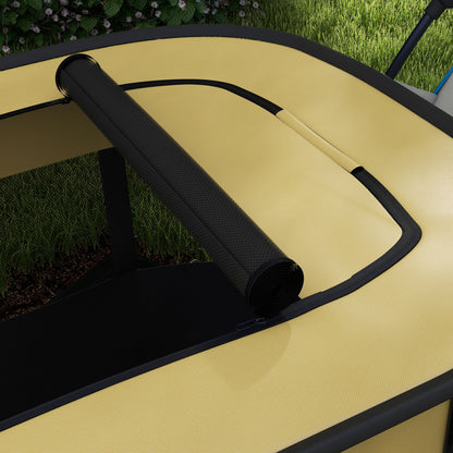 PawHut Foldable Camping Dog Pen with Storage Bag for Indoor/Outdoor Use, Yellow