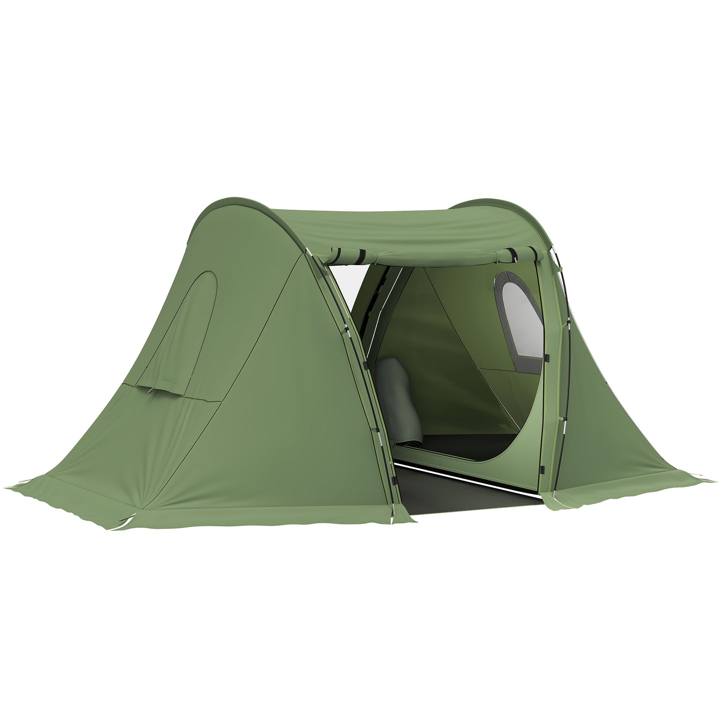 3 Man Camping Waterproof Family Tent with Living Area and 2 Bedrooms, 3000mm with Sewn-in Groundsheet, Portable with Bag for Hiking, Festival