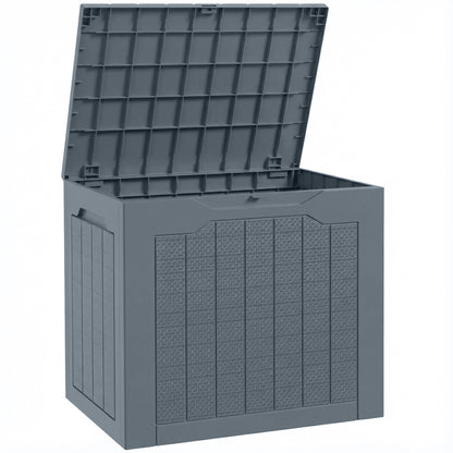 93L Plastic Garden Storage Box, Outdoor Storage Box with Handles, Waterproof Outdoor Storage Container