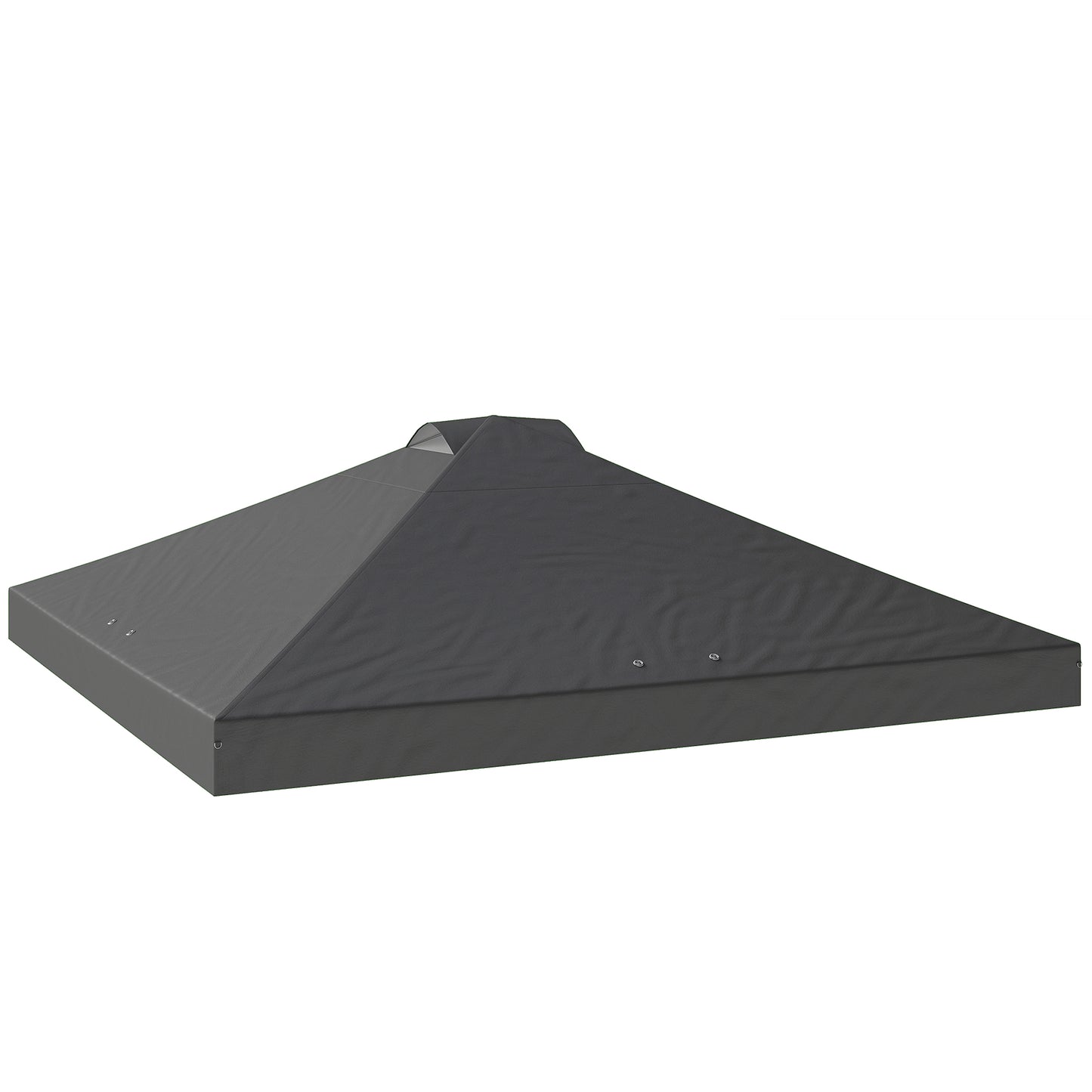 3x3m Gazebo Roof Replacement Canopy | UV50+ Waterproof | 210D Silver-Coated Oxford Fabric | Double Vented | 8 Drainage Holes | Hook & Loop | Fits 3x3m Straight-Leg Frames | Dark Grey