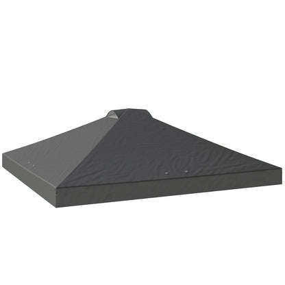 3x3m Gazebo Roof Replacement Canopy | UV50+ Waterproof | 210D Silver-Coated Oxford Fabric | Double Vented | 8 Drainage Holes | Hook & Loop | Fits 3x3m Straight-Leg Frames | Dark Grey