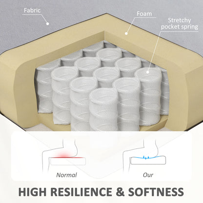 Modern Velvet Double Seat Sofa w/ Wood Frame Foam Padding Soft Comfortable Compact Couch Light Grey