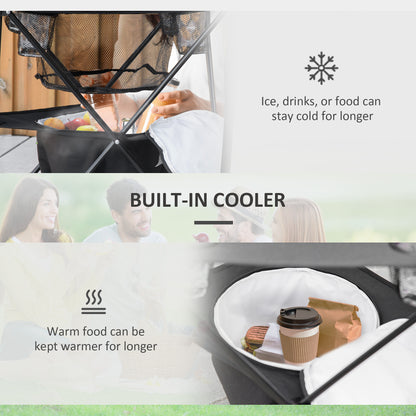 Outsunny Camping Tent with Inflatable Mattress and Camping Table&Chair, 2-3 Person Dome Tent with Sewn-in Groundsheet, Portable 3000mm Waterproof Tent with Carry Bag and Hook, for Fishing Hiking