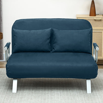 Two-Seater Click-Clack Sofa Bed - Navy Blue