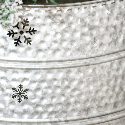 66cm Christmas Tree Base Cover, Christmas Tree Collar With Hollow Snowflake Pattern for Holiday, Party, Silver